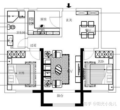 超好看的房子裝修，95平兩室兩廳簡歐裝修效果圖，全屋超美